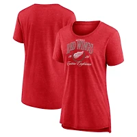 Women's Red Detroit Red Wings Reign Supreme Tri-Blend T-Shirt