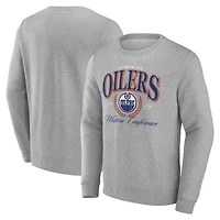 Men's  Gray Edmonton Oilers Reign Supreme Pullover Sweatshirt