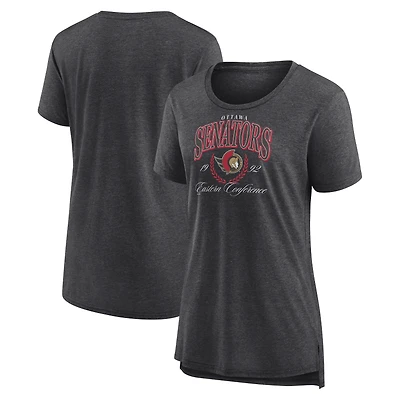 Women's Gray Ottawa Senators Reign Supreme Tri-Blend T-Shirt