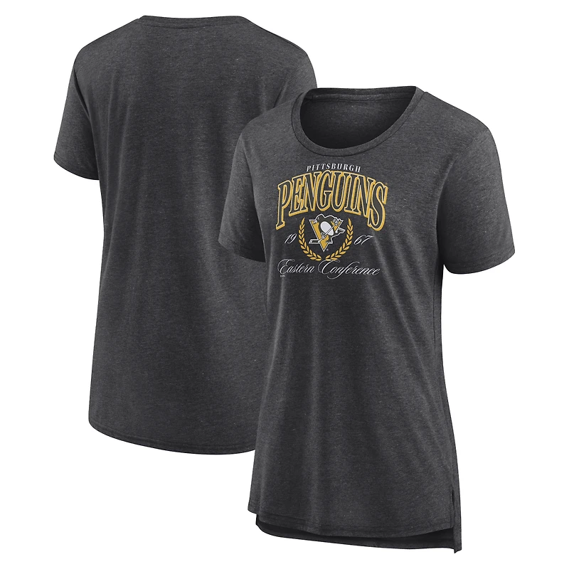 Women's Gray Pittsburgh Penguins Reign Supreme Tri-Blend T-Shirt