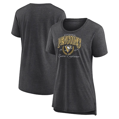 Women's Gray Pittsburgh Penguins Reign Supreme Tri-Blend T-Shirt
