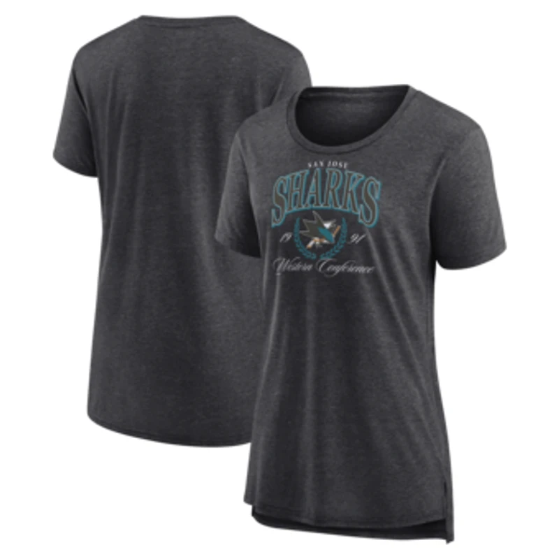 Women's Gray San Jose Sharks Reign Supreme Tri-Blend T-Shirt