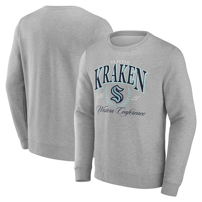 Men's  Gray Seattle Kraken Reign Supreme Pullover Sweatshirt