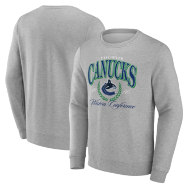 Men's  Gray Vancouver Canucks Reign Supreme Pullover Sweatshirt