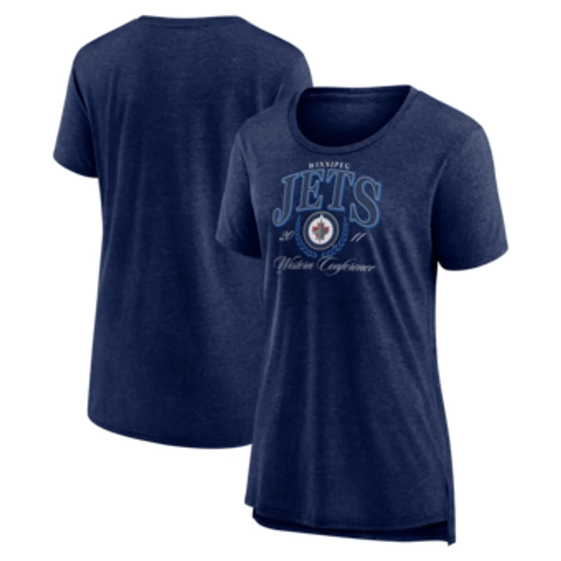 Women's Navy Winnipeg Jets Reign Supreme Tri-Blend T-Shirt