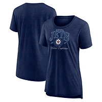 Women's Navy Winnipeg Jets Reign Supreme Tri-Blend T-Shirt