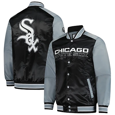 Men's Starter  Black Chicago White Sox Full-Snap Jacket