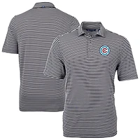 Men's Cutter & Buck Chicago Fire Big Tall Virtue Eco Pique Stripe Recycled Polo