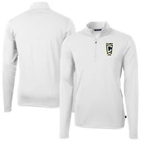 Men's Cutter & Buck Columbus Crew Big Tall Virtue Eco Pique Recycled Quarter-Zip Pullover Top