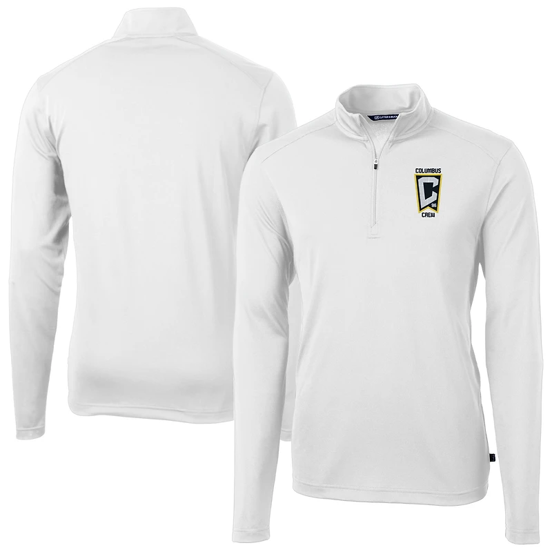 Men's Cutter & Buck Columbus Crew Big Tall Virtue Eco Pique Recycled Quarter-Zip Pullover Top