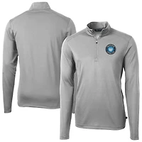 Men's Cutter & Buck Charlotte FC Big Tall Virtue Eco Pique Recycled Quarter-Zip Pullover Top