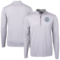 Men's Cutter & Buck Chicago Fire Big Tall Virtue Eco Pique Micro Stripe Recycled Quarter-Zip