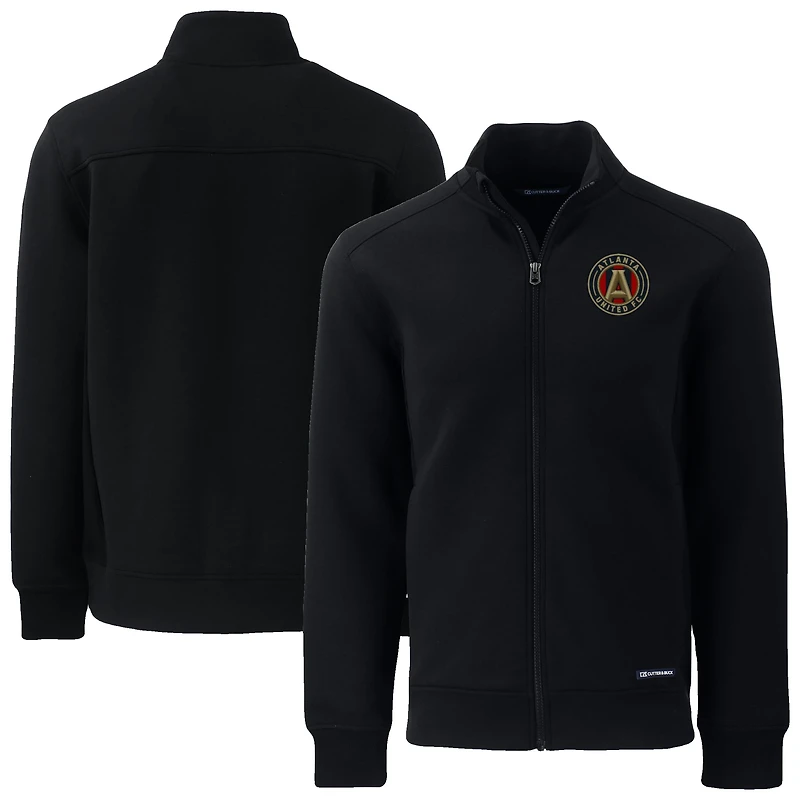 Men's Cutter & Buck Black Atlanta United FC Big & Tall Roam Eco Tri-Blend Recycled Full-Zip Jacket