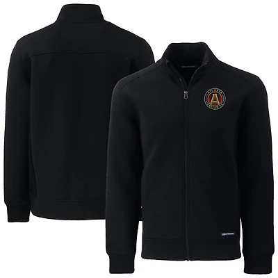 Men's Cutter & Buck Black Atlanta United FC Big & Tall Roam Eco Tri-Blend Recycled Full-Zip Jacket