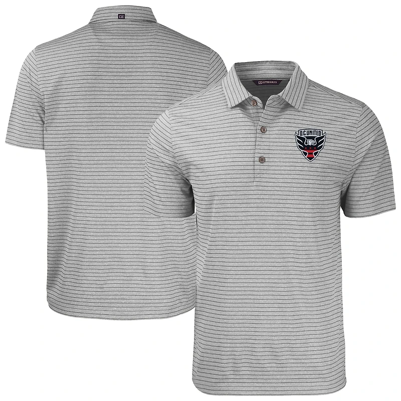 Men's Cutter & Buck Heather D.C. United Big Tall Forge Eco Stripe Stretch Recycled Polo