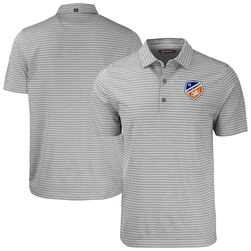 Men's Cutter & Buck Heather FC Cincinnati Big Tall Forge Eco Stripe Stretch Recycled Polo