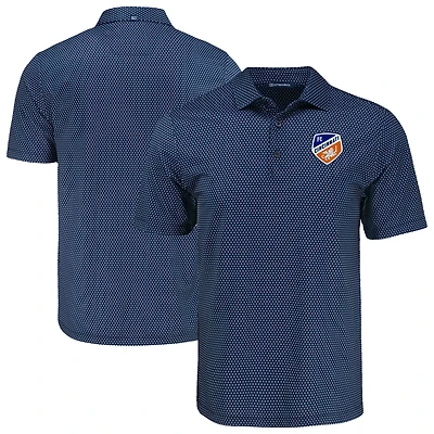Men's Cutter & Buck  Navy FC Cincinnati Big & Tall Pike Eco Shadow Check Print Recycled Polo