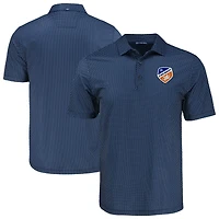 Men's Cutter & Buck  Navy FC Cincinnati Big & Tall Pike Eco Shadow Check Print Recycled Polo