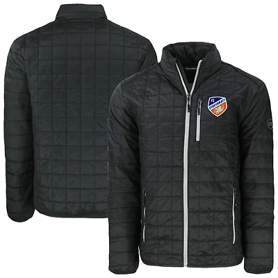 Men's Cutter & Buck  Black FC Cincinnati Big & Tall Rainier PrimaLoft Eco Insulated Full-Zip Puffer Jacket