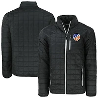 Men's Cutter & Buck  Black FC Cincinnati Big & Tall Rainier PrimaLoft Eco Insulated Full-Zip Puffer Jacket