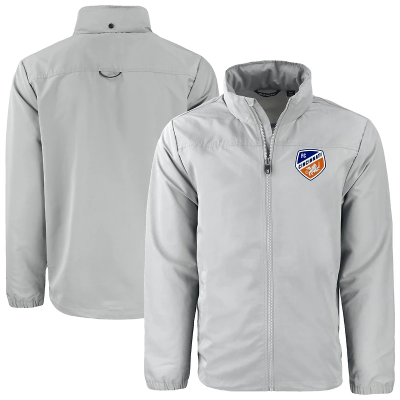 Men's Cutter & Buck FC Cincinnati Big Tall Charter Eco Knit Recycled Full-Zip Hoodie Jacket