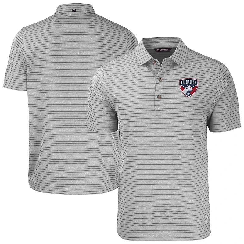 Men's Cutter & Buck  Heather Gray FC Dallas Big Tall Forge Eco Stripe Stretch Recycled Polo