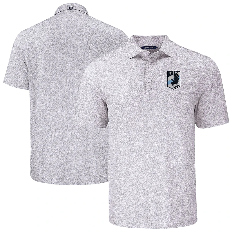 Men's Cutter & Buck  Gray Minnesota United FC Big Tall Pike Eco Flora Print Recycled Polo