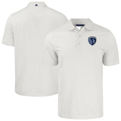 Men's Cutter & Buck  White Sporting Kansas City Big Tall Pike Eco Symmetry Print Stretch Recycled Polo