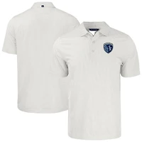 Men's Cutter & Buck  White Sporting Kansas City Big Tall Pike Eco Symmetry Print Stretch Recycled Polo