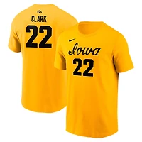 Unisex Nike Caitlin Clark Gold Iowa Hawkeyes Retired Player Name & Number T-Shirt