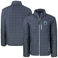 Men's Cutter & Buck  Anthracite Vancouver Whitecaps FC Big & Tall Rainier PrimaLoft Eco Insulated Full-Zip Puffer Jacket