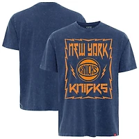 Men's Sportiqe  Blue New York Knicks Distressed Rock & Roll Collection Angus Premium Mineral Wash T-Shirt