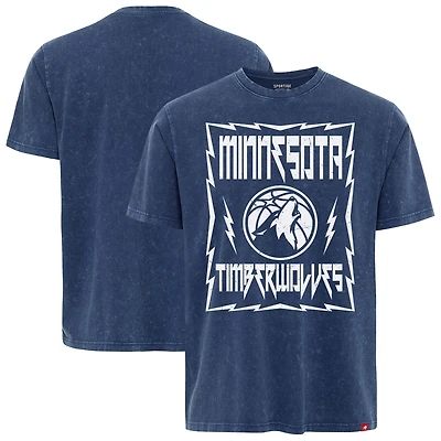 Unisex Sportiqe  Blue Minnesota Timberwolves Distressed Rock & Roll Collection Angus Premium Mineral Wash T-Shirt