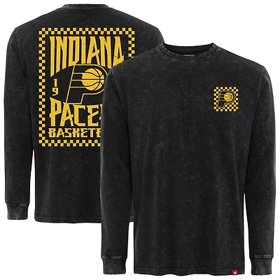 Unisex Sportiqe Black Indiana Pacers Distressed Bono Long Sleeve T-Shirt