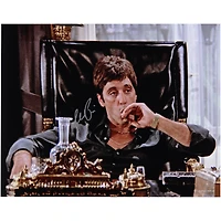 Al Pacino Scarface Autographed 16" x 20" Smoking Cigar At Desk Photograph