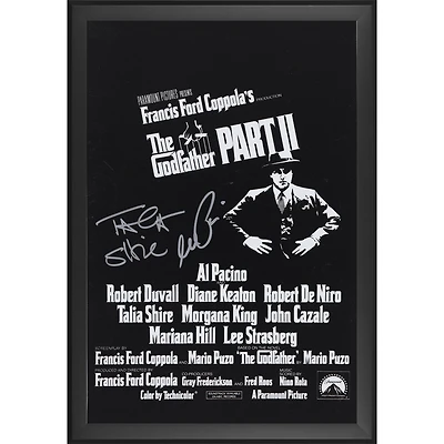 Al Pacino & Talia Shire The Godfather Part II Autographed Framed 11" x 17" Movie Poster