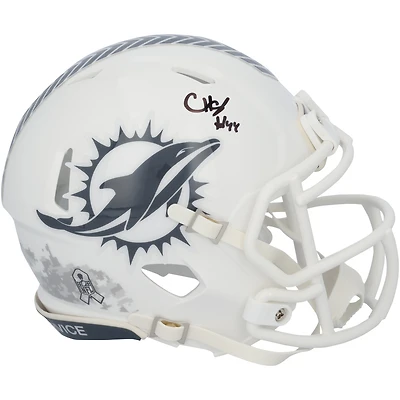 Chop Robinson Miami Dolphins Autographed Riddell 2024 Salute To Service Speed Mini Helmet