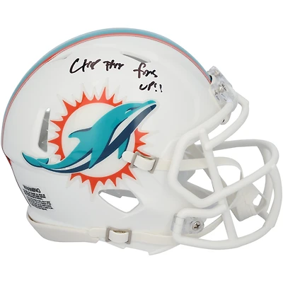 Chop Robinson Miami Dolphins Autographed Riddell Speed Mini Helmet with "Fins Up" Inscription