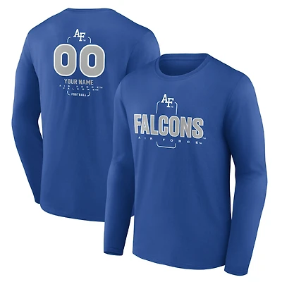 Men's Royal Air Force Falcons Personalized Name & Number Midfielder Long Sleeve T-Shirt