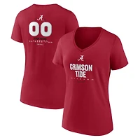 Women's Crimson Alabama Crimson Tide Personalized Name & Number Midfielder V-Neck T-Shirt