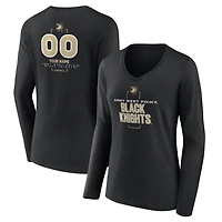 Women's Black Army Black Knights Personalized Name & Number Midfielder Long Sleeve V-Neck T-Shirt