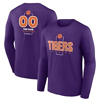 Men's Purple Clemson Tigers Personalized Name & Number Midfielder Long Sleeve T-Shirt