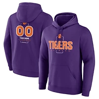 Men's Purple Clemson Tigers Personalized Name & Number Midfielder Pullover Hoodie