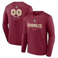 Men's Garnet Florida State Seminoles Personalized Name & Number Midfielder Long Sleeve T-Shirt