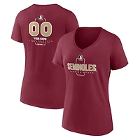Women's Garnet Florida State Seminoles Personalized Name & Number Midfielder V-Neck T-Shirt