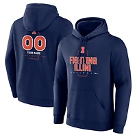 Men's Navy Illinois Fighting Illini Personalized Name & Number Midfielder Pullover Hoodie