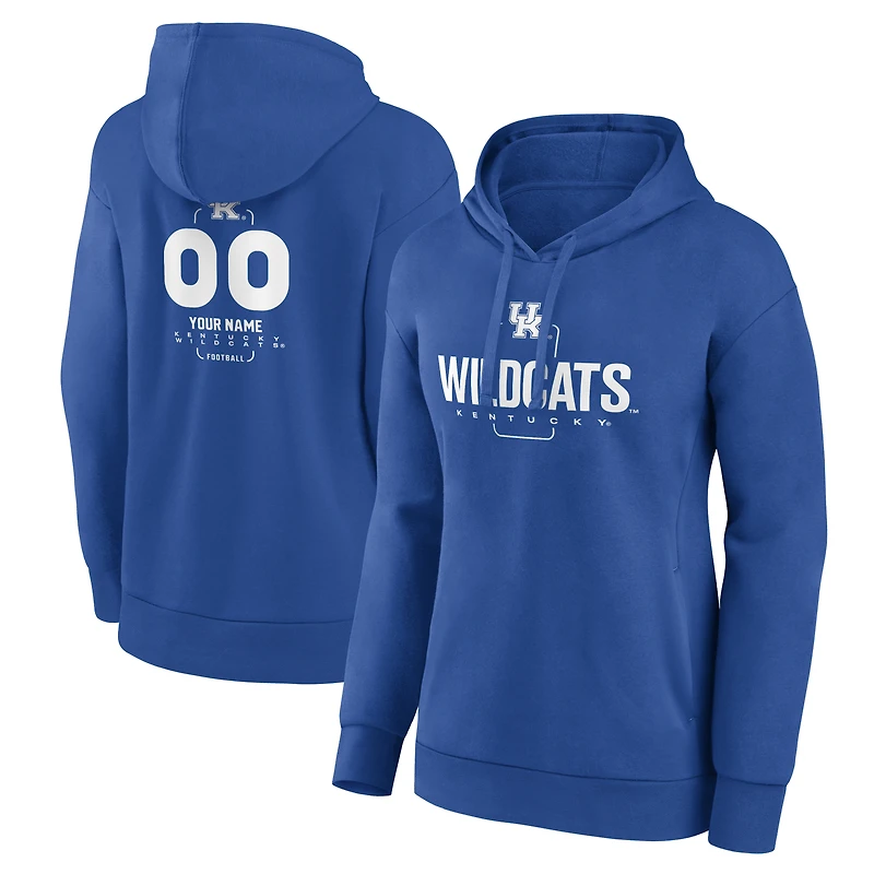 Women's Royal Kentucky Wildcats Personalized Name & Number Midfielder Pullover Hoodie
