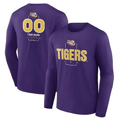 Men's Purple LSU Tigers Personalized Name & Number Midfielder Long Sleeve T-Shirt