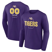 Men's Purple LSU Tigers Personalized Name & Number Midfielder Long Sleeve T-Shirt