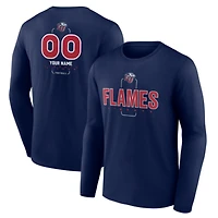 Men's Navy Liberty Flames Personalized Name & Number Midfielder Long Sleeve T-Shirt